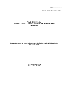 F.No.3-45/2015-16/S&amp;S NATIONAL COUNCIL OF EDUCATIONAL RESEARCH AND TRAINING (S&amp;S Section)