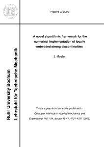 A novel algorithmic framework for the numerical implementation of locally