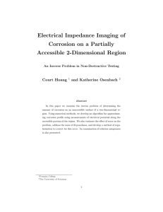 Electrical Impedance Imaging of Corrosion on a Partially Accessible 2-Dimensional Region Court Hoang