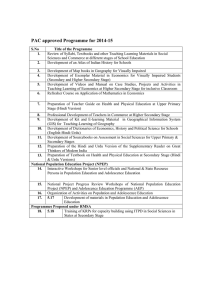 PAC approved Programme for 2014-15