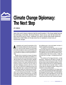 Climate Change Diplomacy: The Next Step