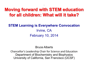Moving forward with STEM education STEM Learning is Everywhere Convocation Irvine, CA