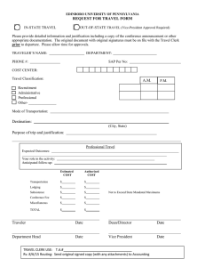 REQUEST FOR TRAVEL FORM