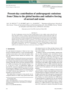 Present-day contribution of anthropogenic emissions
