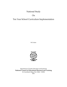 National Study On Ten Year School Curriculum Implementation