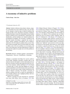 A taxonomy of inductive problems THEORETICAL REVIEW