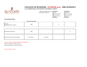 COLLEGE OF BUSINESS - MBA SCHEDUL SUMMER 2015 -