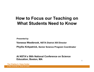 How to Focus our Teaching on What Students Need to Know
