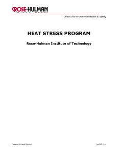 HEAT STRESS PROGRAM Rose-Hulman Institute of Technology