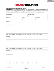 Interview Questions/Rating Form  Print Form