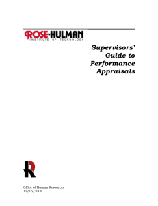 Supervisors’ Guide to Performance Appraisals