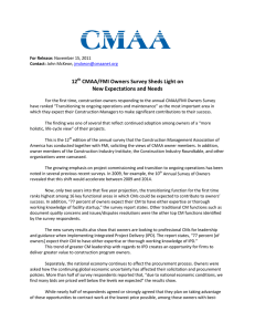 12 CMAA/FMI Owners Survey Sheds Light on New Expectations and Needs