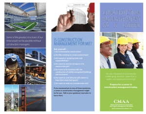 ConstruCtion ManageMent as  a  Career is ConstruCtion