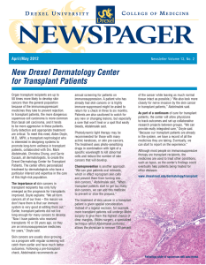 NEWSPAGER New Drexel Dermatology Center for Transplant Patients C