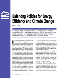 Balancing Policies for Energy Efficiency and Climate Change