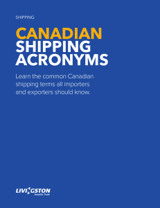 CANADIAN  SHIPPING ACRONYMS