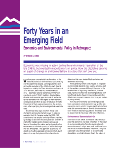 Forty Years in an Emerging Field Economics and Environmental Policy in Retrospect