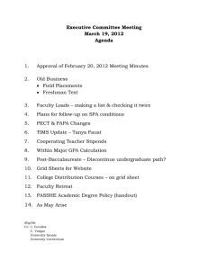 Executive Committee Meeting March 19, 2012 Agenda