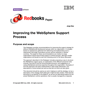 Red books Improving the WebSphere Support Process