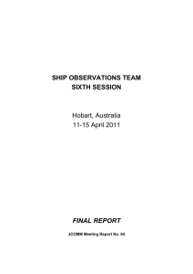 SHIP OBSERVATIONS TEAM SIXTH SESSION  Hobart, Australia