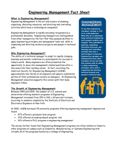 Engineering Management Fact Sheet What is Engineering Management?