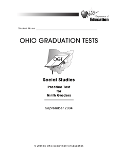 OHIO GRADUATION TESTS Social Studies Practice Test for