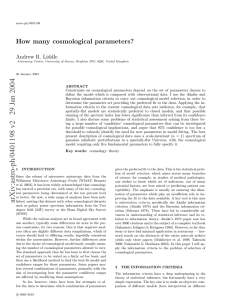 How many cosmological parameters? Andrew R. Liddle