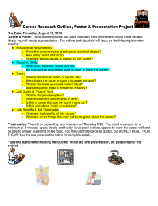 Career Research Outline, Poster &amp; Presentation Project