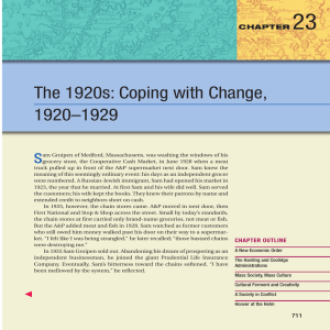 23 The 1920s: Coping with Change, 1920–1929 S