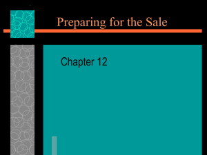 Preparing for the Sale Chapter 12