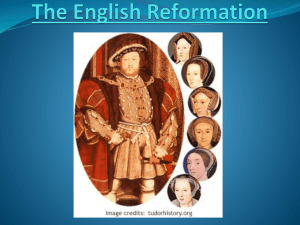 Tudor Dynasty and the English Reformation