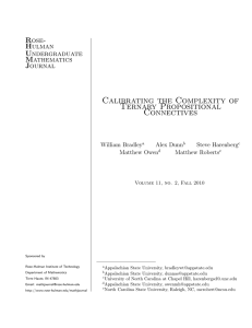 Calibrating the Complexity of Ternary Propositional Connectives Rose-
