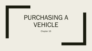 PURCHASING A VEHICLE Chapter 16