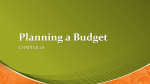 Planning a Budget CHAPTER 28