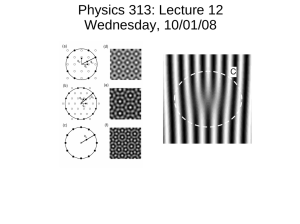 Physics 313: Lecture 12 Wednesday, 10/01/08