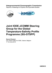 Joint IODE-JCOMM Steering Group for the Global Temperature-Salinity Profile Programme (SG-GTSPP)