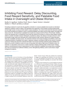 Inhibiting Food Reward: Delay Discounting, Food Reward Sensitivity, and Palatable Food