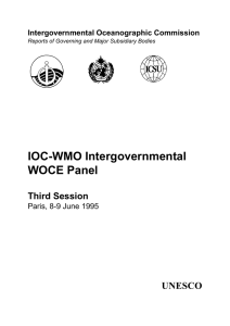 IOC-WMO Intergovernmental WOCE Panel UNESCO Third Session