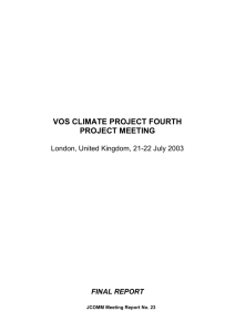 VOS CLIMATE PROJECT FOURTH PROJECT MEETING  London, United Kingdom, 21-22 July 2003