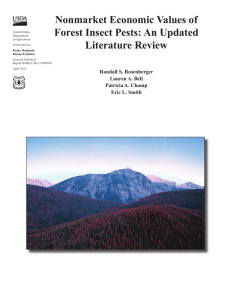 Nonmarket Economic Values of Forest Insect Pests: An Updated Literature Review