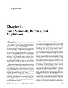 Chapter 3: Small Mammals, Reptiles, and Amphibians Bryce Rickel