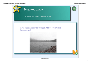 Dissolved oxygen How Does Dissolved Oxygen Affect Freshwater  Ecosystems? Ecology Dissolved Oxygen.notebook