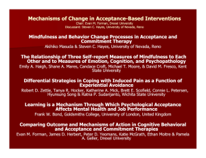 Mechanisms of Change in Acceptance Mechanisms of Change in Acceptance--Based Interventions