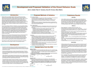 Development and Proposed Validation of the Drexel Defusion Scale