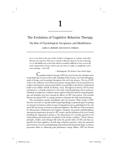 1 The Evolution of Cognitive Behavior Therapy
