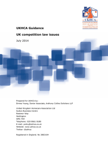 UKHCA Guidance UK competition law issues  July 2014