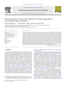 Ethical implications of democratic theory for U.S. public participation in
