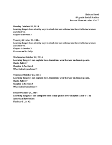 Kristen Hood 8 grade Social Studies Lesson Plans: October 13-17