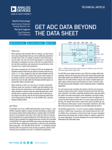 GET ADC DATA BEYOND THE DATA SHEET TECHNICAL ARTICLE Maithil Pachchigar