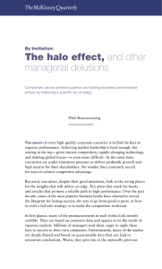 The halo effect, managerial delusions By Invitation: